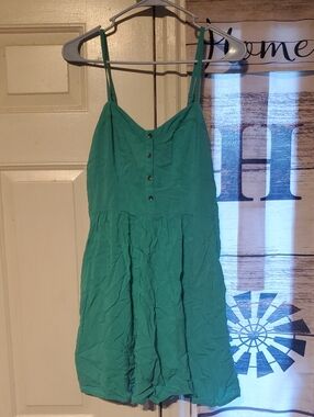 Express Green Spaghetti-Strap Mini Dress